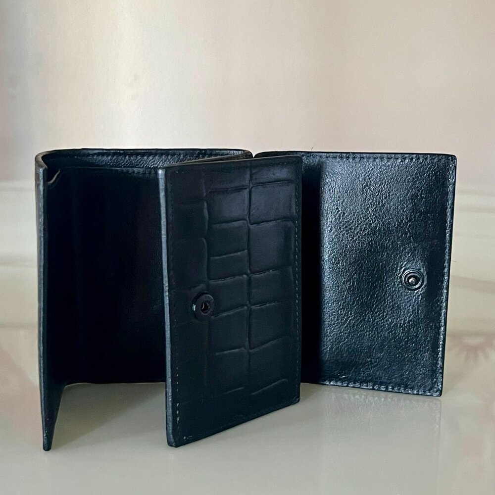 Balenciaga Black Croc Neo Classic Bifold Wallet - Picture 4 of 14